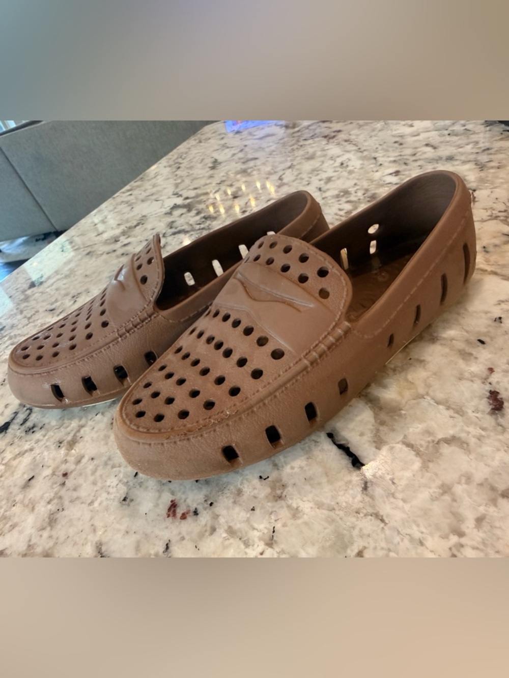 Kids Breathable Slip-On Loafers - Brown